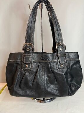 Vintage Coach Black Leather Satchel